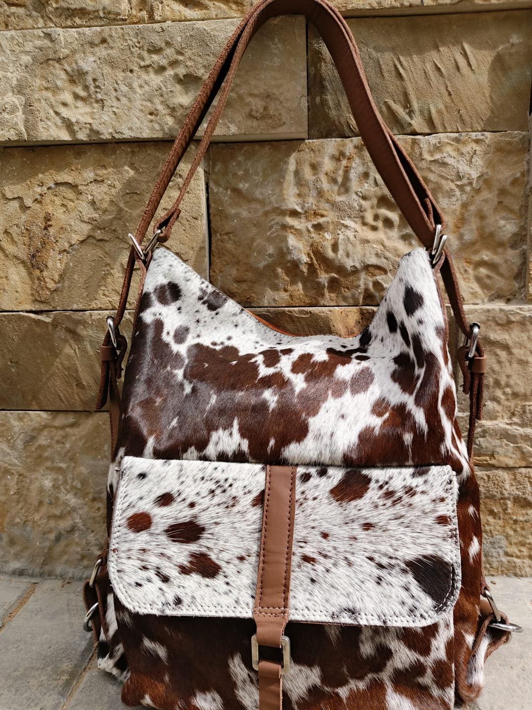2 in 1 Real Cowhide Backpack Shoulder Bag Unique Stylish  display picture 1
