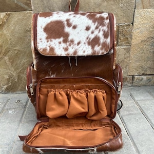 Personalized Diaper Backpack Large Leather Tan Bag  Baby Bag Wester Mommy Bag Best Christmas Gift For Moms Laptop Travel Bag Large Backpack