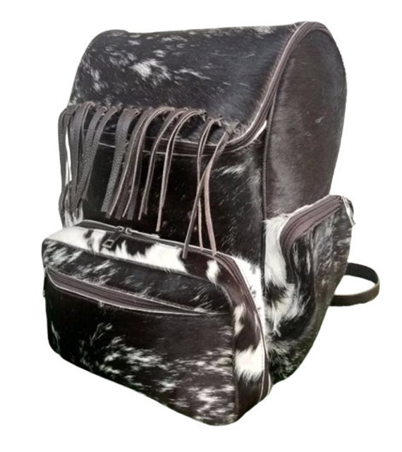 Genuine Leather Fringe Backpack Handbag, Laptop Compatible, 13\