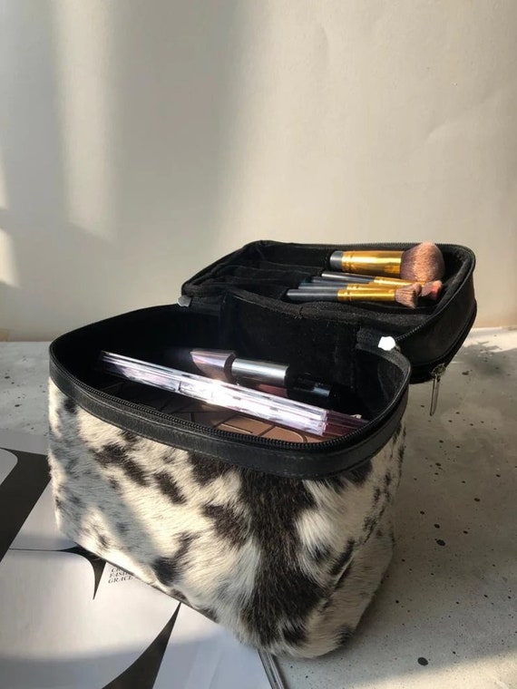 Exquisite Makeup Bag Black Makeup Toiletry Travel Makeup Organizer Cosmetic Bag For Women Bridesmaid Gift Makeup Bag Handmade Toiletry