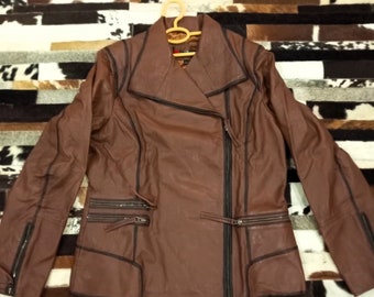 Beautiful Soft Vintage Look Leather Jacket For Women Brown biker Jacket Genuine Leather Jacket Gift For Her