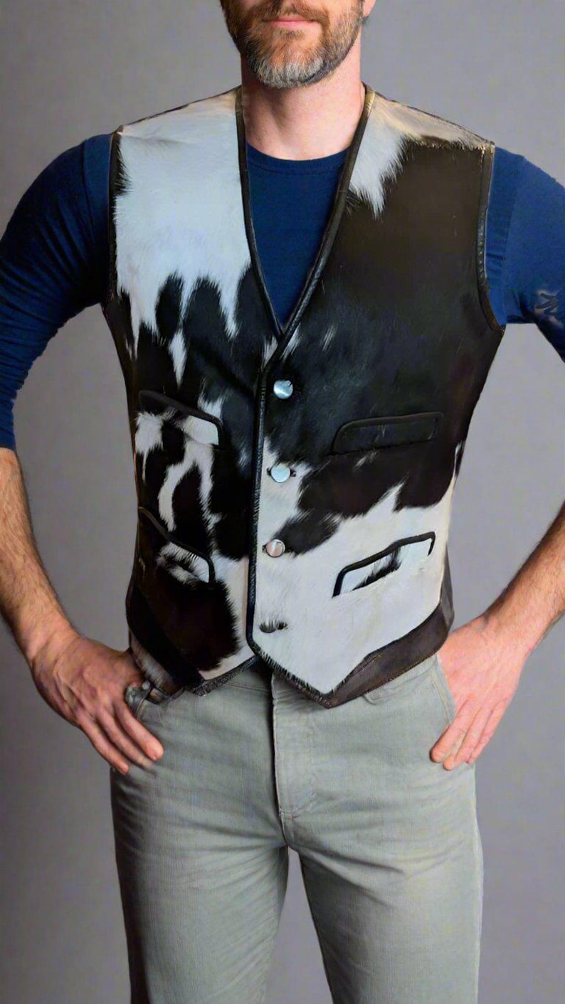 black leather vest cowhide vest men real cowhide jacket men biker vest men winter jacket men sleeveless jacket men gift for him