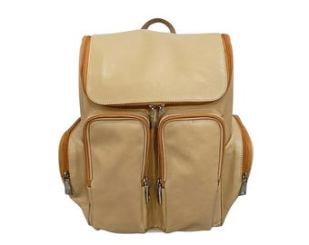 Real Leather Backpack for Women, Multi Pocket Travel Backpack, Handmade Neutral Leather Rucksack, Everyday School Work Bag Diaper backpack