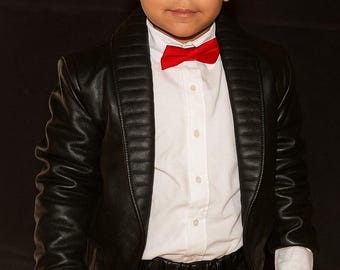 Kids Billie Jean Inspired Black Leather Jacket | Michael Jackson Style Costume Outfit Boys Real Leather Jacket Hallowween Gift