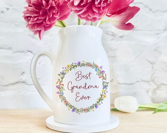 Grandmas Garden Vase, Personalized Grandma Vase, Mothers Day Gifts For Grandma, New Grandma Gift, Nana Wildflower Gifts, From Grandkids