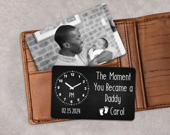 New Dad Gift, First Father's Day Gift, Newborn Baby Gift, Personalized Photo Wallet Card, First Time Dad Gift from Baby, Custom Fathers Card