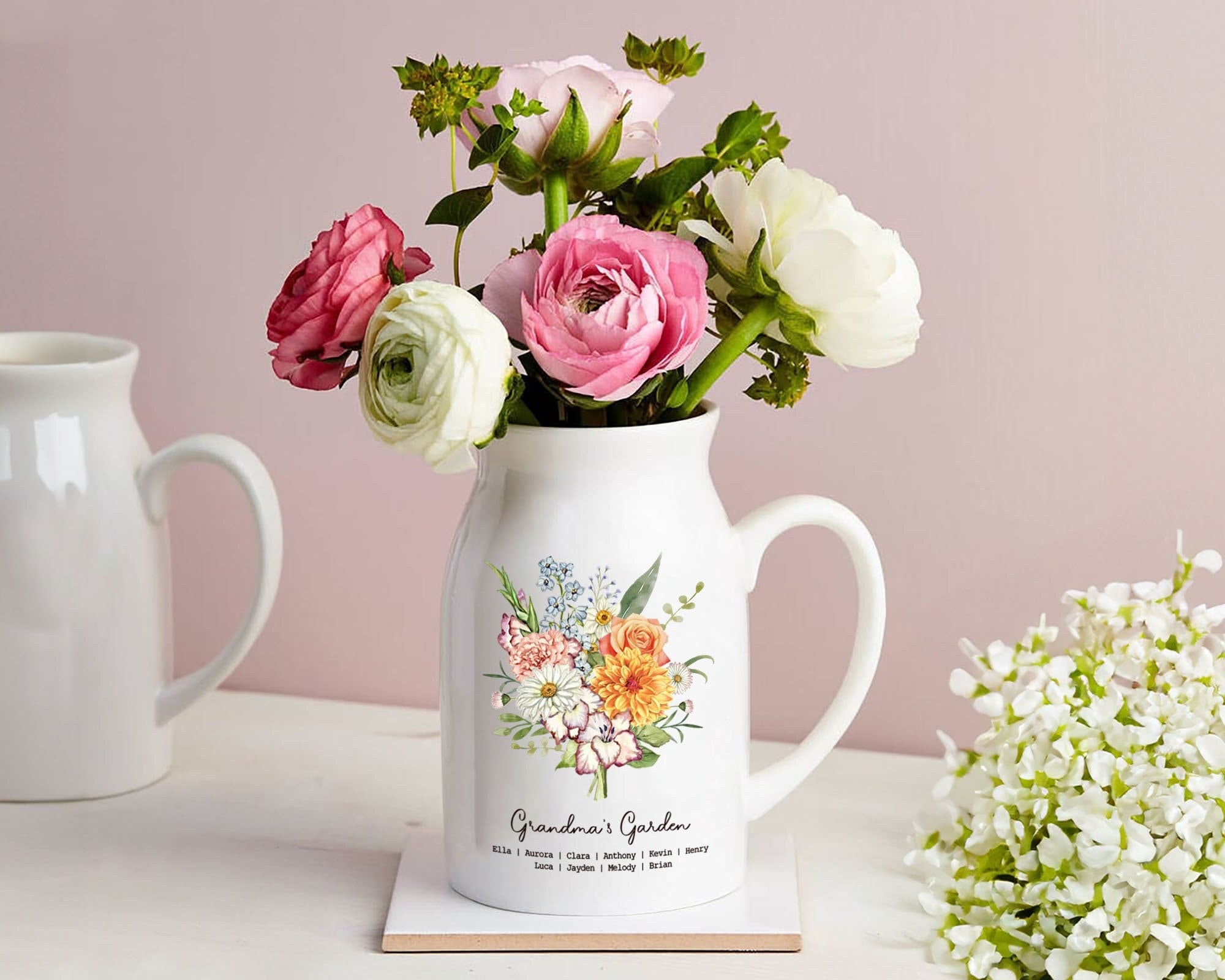 Discover Personalized Grandmas Garden Vase, Grandma Gift, Mothers Day Gift