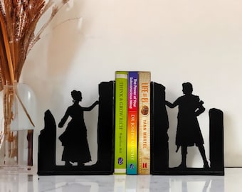 Outlander bookends, Decorative Bookends, Metal Bookends, Library Bookends, Couple Gifts, Outlander Gift, fantasy gifts, Book Holder for Hard