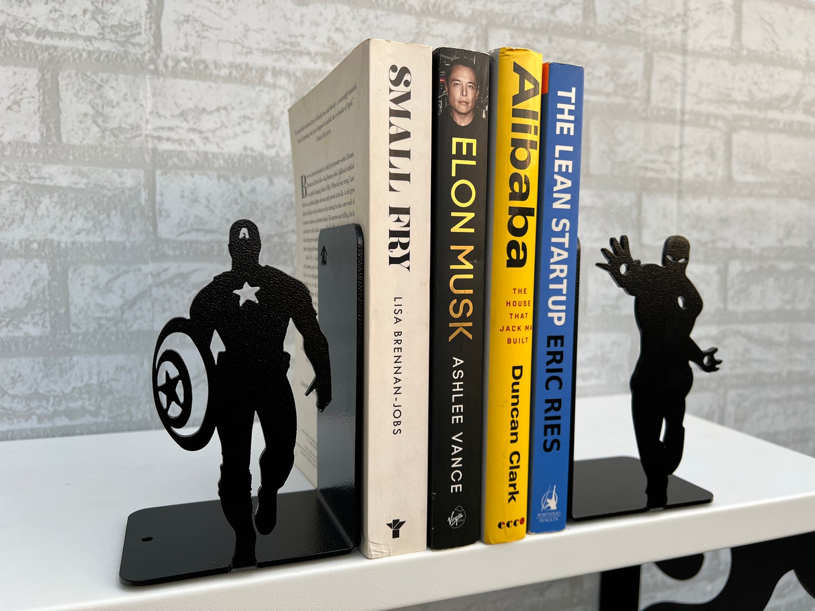 Captain America & Iron Man Bookends Metal Bookends Marvel Bookends Avengers Bookends Childerns