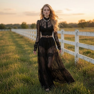 sheer long sleeve maxi dress Exquisite or no bra Women's Just a Hint of