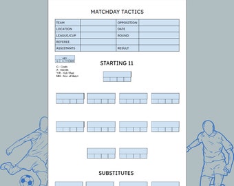 Football Teamsheet - Etsy