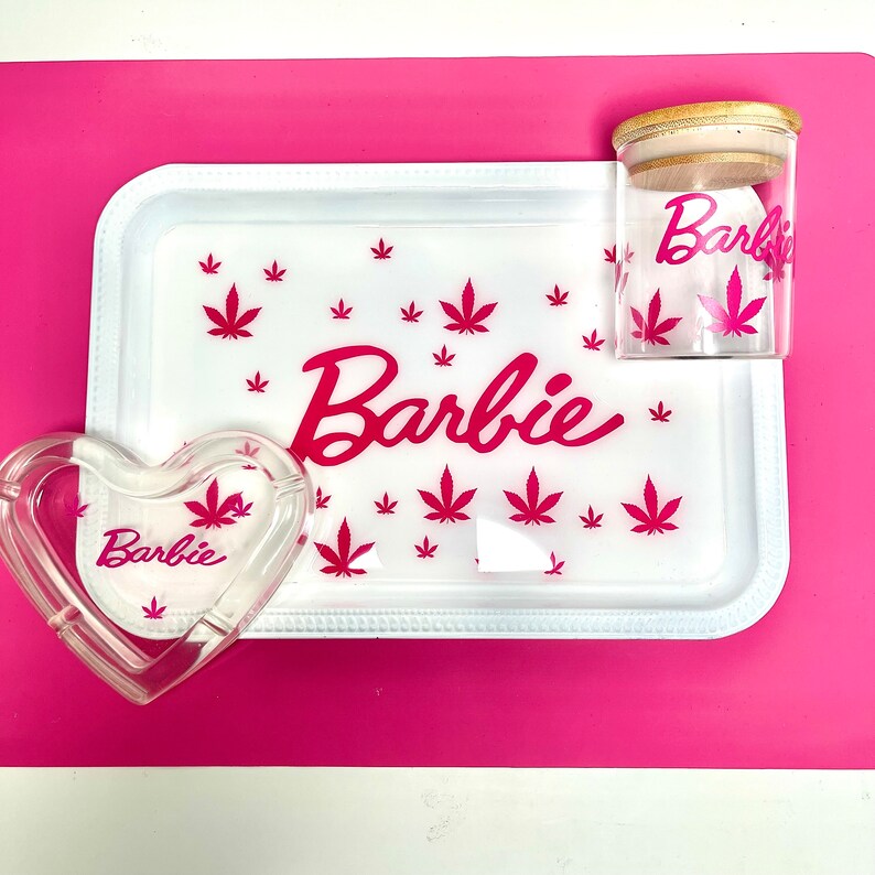 Rolling Tray Set Barbie Glitter 3 Piece Rolling Tray Set Etsy