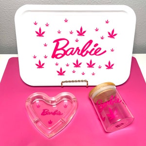 Rolling Tray Set| Barbie | Glitter | 3 Piece Rolling Tray Set| Pretty Gifts For Her | Barbie Set