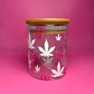 I Herz-Unkraut-Vorratsglas | Stoner Glas | Cannibas Glas | 420 Freundlich | Rauchzubehör | Glas Dose