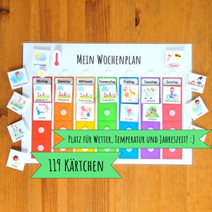Weekly plan for children, customizable, for kindergarten children, Montessori, craft set