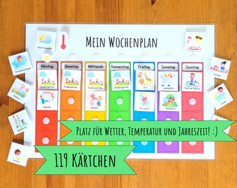 Wochenplan für Kinder, personalisierbar, für Kindergartenkind, Montessori, Bastel-Set