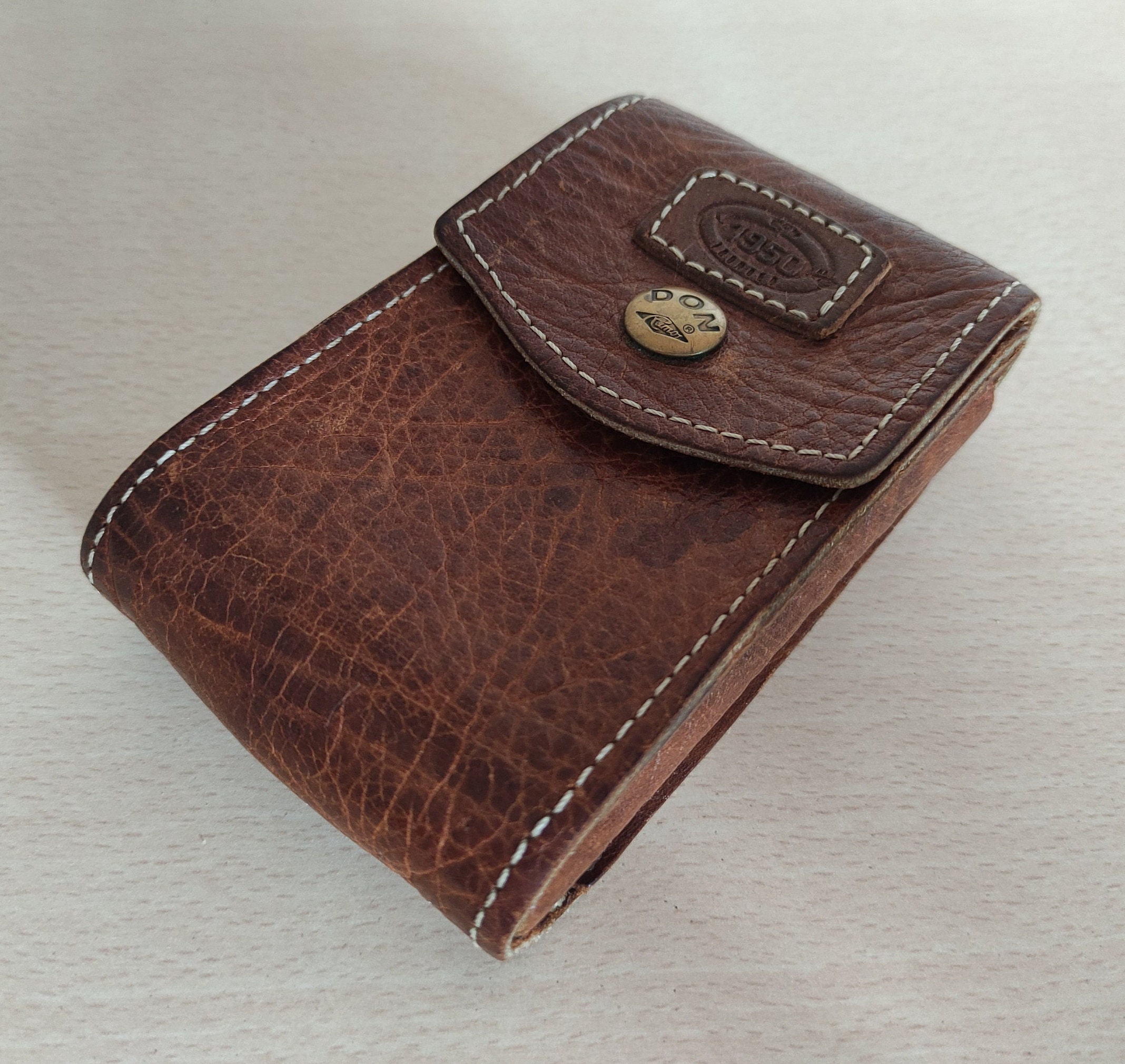 Vintage Brown Leather Cigarette Case - Etsy