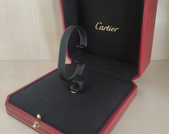 Vintage Cartier, armband/horloge displaystandaard, Cartier presentatie rode doos/doos