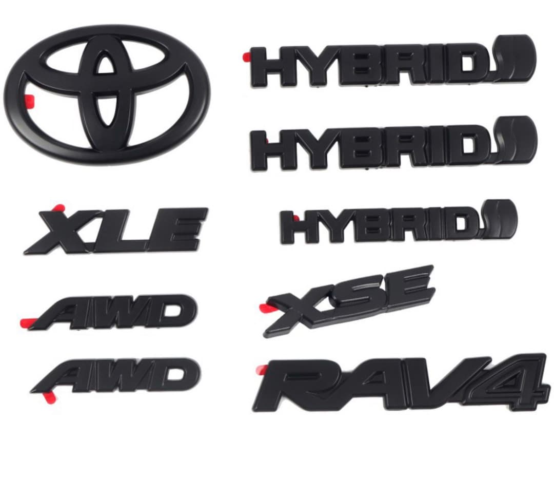 Matte Black Emblem Overlay Toyota Hybrid RAV4 2019-2023 - Etsy