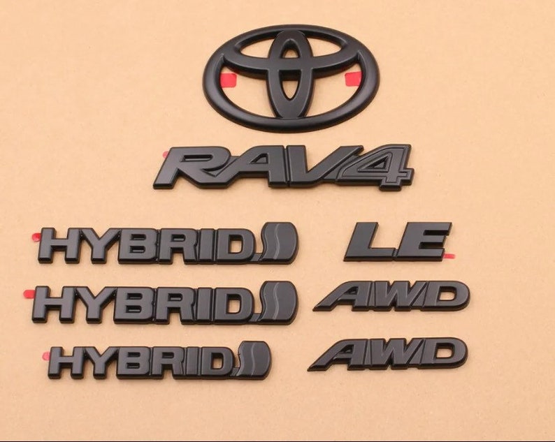 Matte Black Emblem Overlay Toyota Hybrid RAV4 2019-2023 - Etsy
