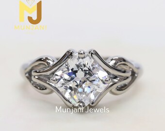 Stunning Asscher Cut 2.03 CT Colorless Moissanite Ring | Moissanite Engagement Ring | Wedding Ring | 14KT White Gold Ring | Promise Ring