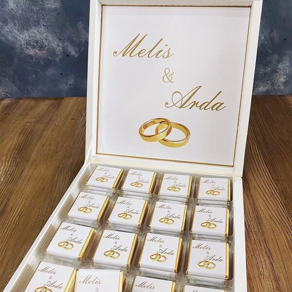 Chocolate box chocolate favors wedding engagement baby Söz Nisan hatirasi Kina gecesi rings kiz isteme