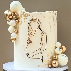 Sylwetka kobiety w ciąży | urok tortu kobiety w ciąży | urok tortu na baby shower | ozdoba na tort kobiety w ciąży