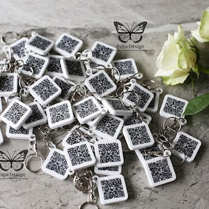 Colgante código QR, Llavero acrílico personalizado, Llavero, Graba tu enlace, Llavero regalo personalizado, llavero código qr