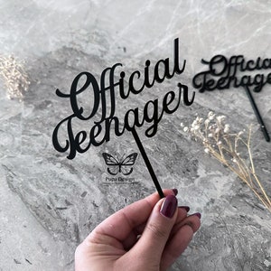 Adorno personalizado para tarta de cumpleaños, adorno oficial para tarta de adolescente, adorno oficial para tarta de cumpleaños de adolescente, adorno oficial de acrílico para adolescente.
