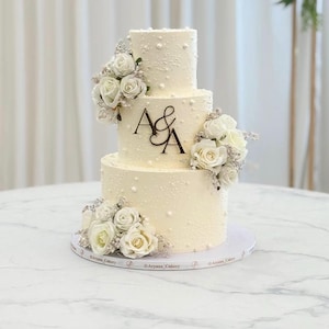 Personalised Acrylic Mirror Initials | Custom Monogram Cake Topper | Wedding Keepsake | wedding letters charm