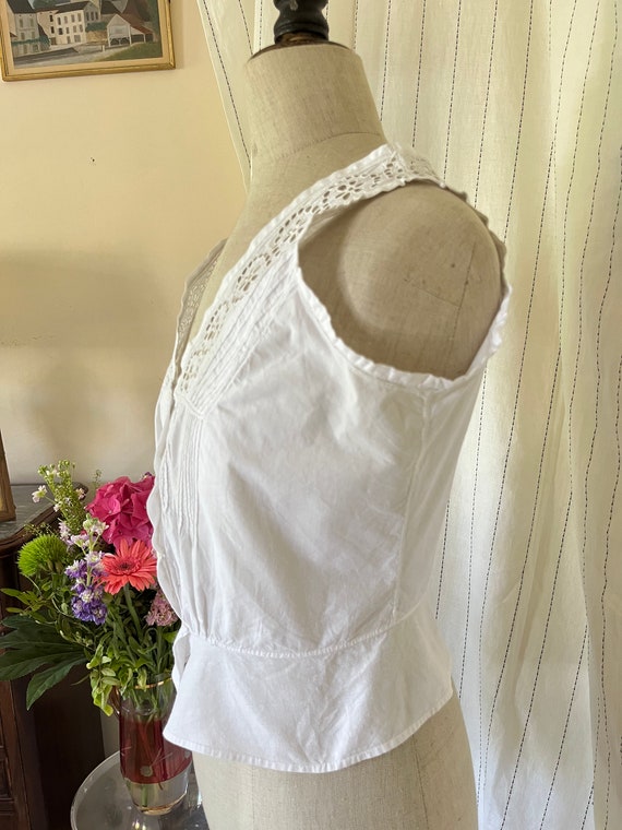 Antique Edwardian Victorian Cotton White Eyelet e… - image 9