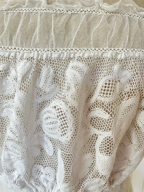 Antique Edwardian Victorian Corset cover lace cam… - image 5