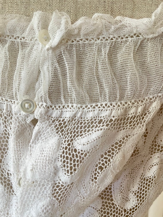 Antique Edwardian Victorian Corset cover lace cam… - image 9
