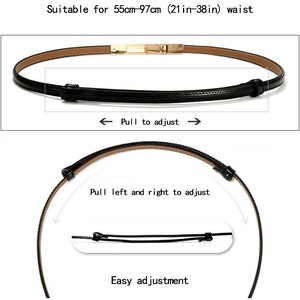 SITING Handmade first layer cowhide women's adjustable belt, women's thin belt, dress decoration belt image 10