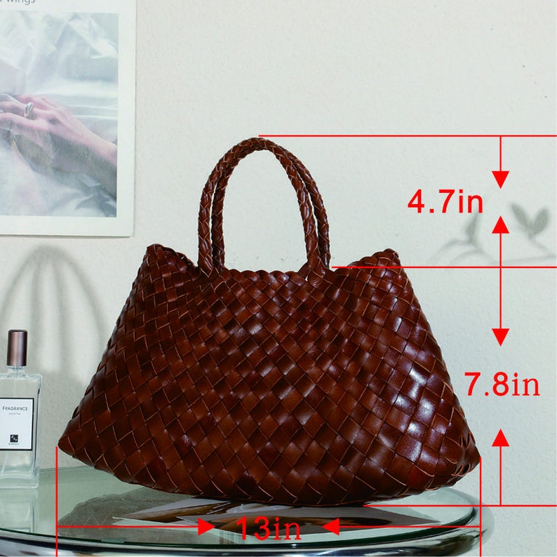 SITING Retro pure handmade cowhide woven bag image 10