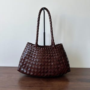 Vintage handgewebte Tasche Urlaubstasche französische Handtasche - Stilvolle Alltagstasche - Boho Chic Leder Geldbörse