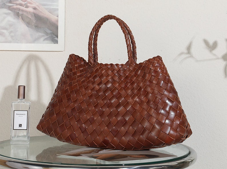 SITING Retro pure handmade cowhide woven bag zdjęcie 6