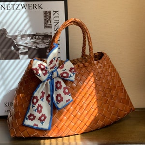 SITING Retro pure handmade cowhide woven bag zdjęcie 1