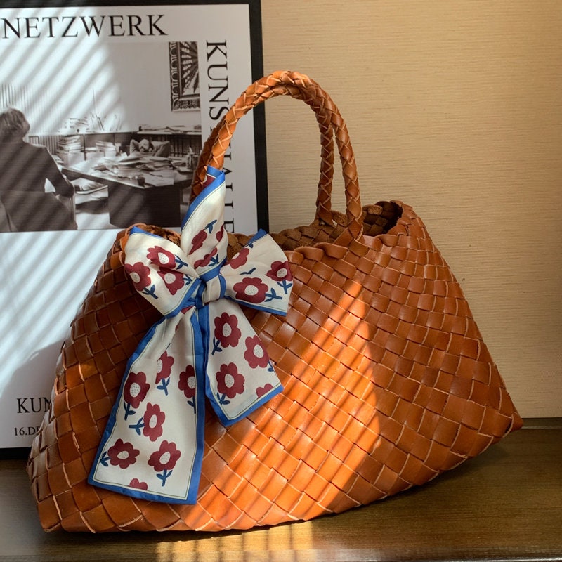 Woven Leather Bag Etsy