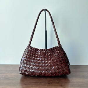 Handgewebte echte Ledertasche, einzigartiges Geschenk für sie