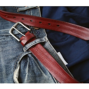 Men's genuine leather belt image 1