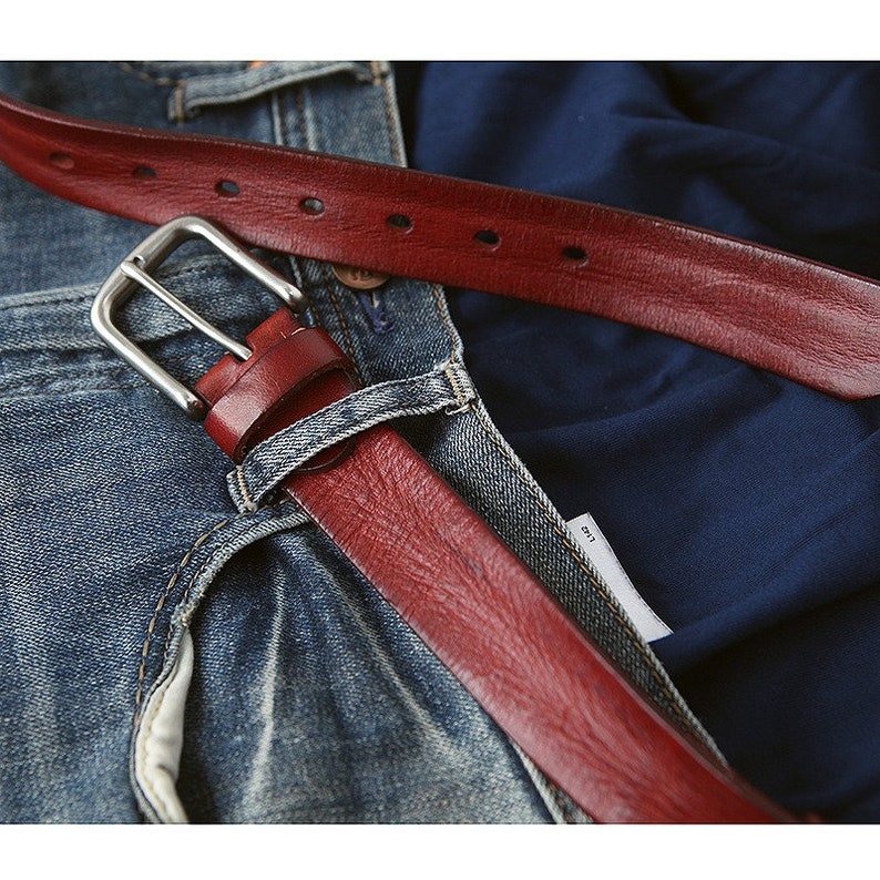 Men's genuine leather belt image 1