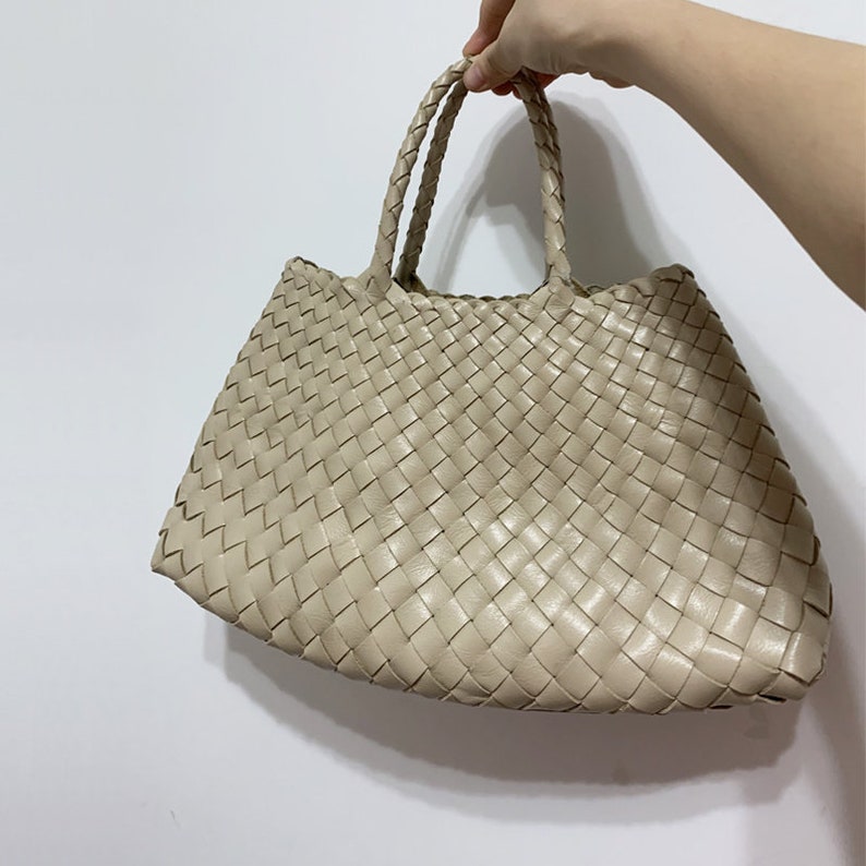 SITING Retro pure handmade cowhide woven bag zdjęcie 9