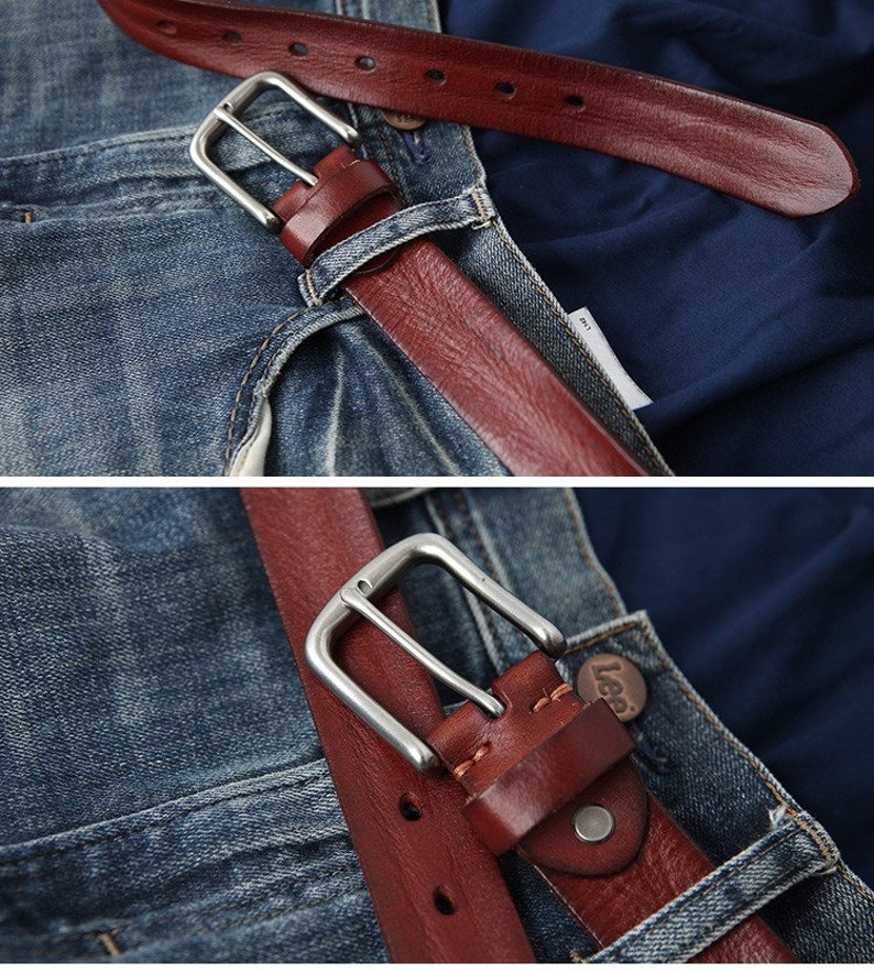 Men's genuine leather belt image 5