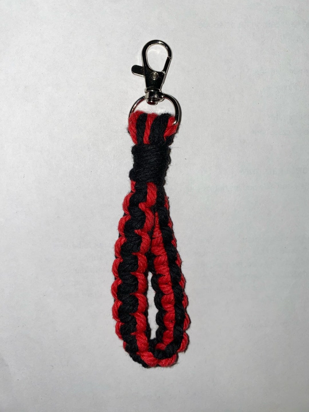 Macramé Loop Keychain With Carabiner - Etsy