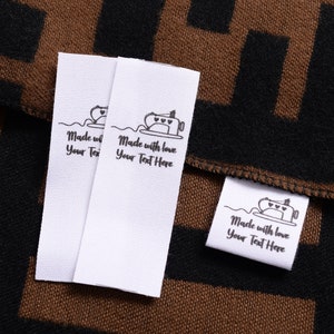 25X70mm Custom cotton logo labels/brand labels for handmade items, clothing tags, soft cotton labels, custom fabric labels