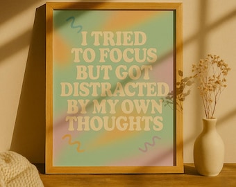 ADHD Poster: Funny Retro Art for Neurodivergent Minds (Digital Download)