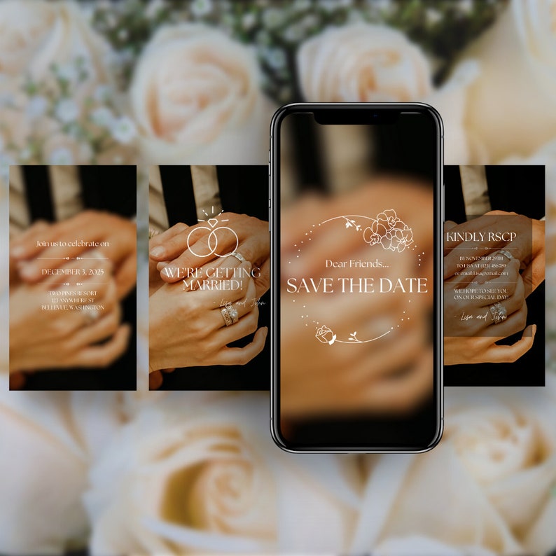 Digital Wedding Invitation, Wedding Template, RSVP Management, Modern