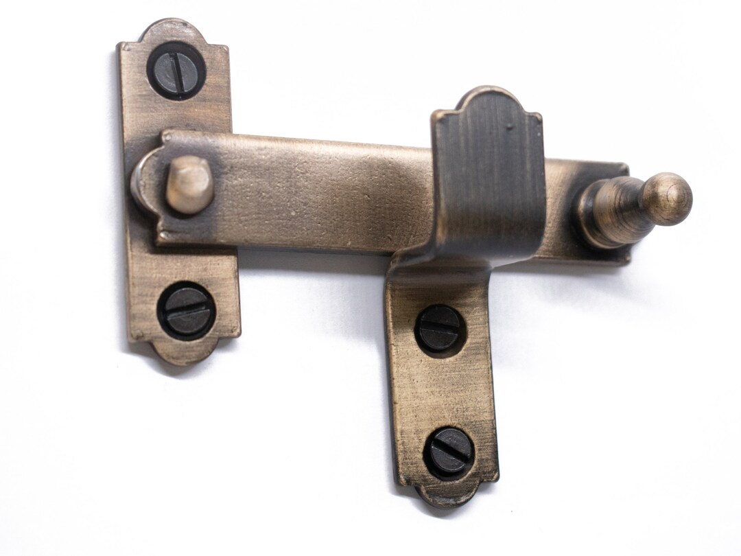 Swing Door Latch. Hand Lock in Solid Iron With a Brass Etsy