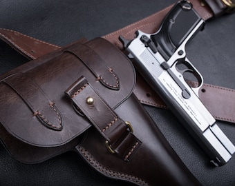 Browning HP Holster: Handmade Leather, Vintage Style
